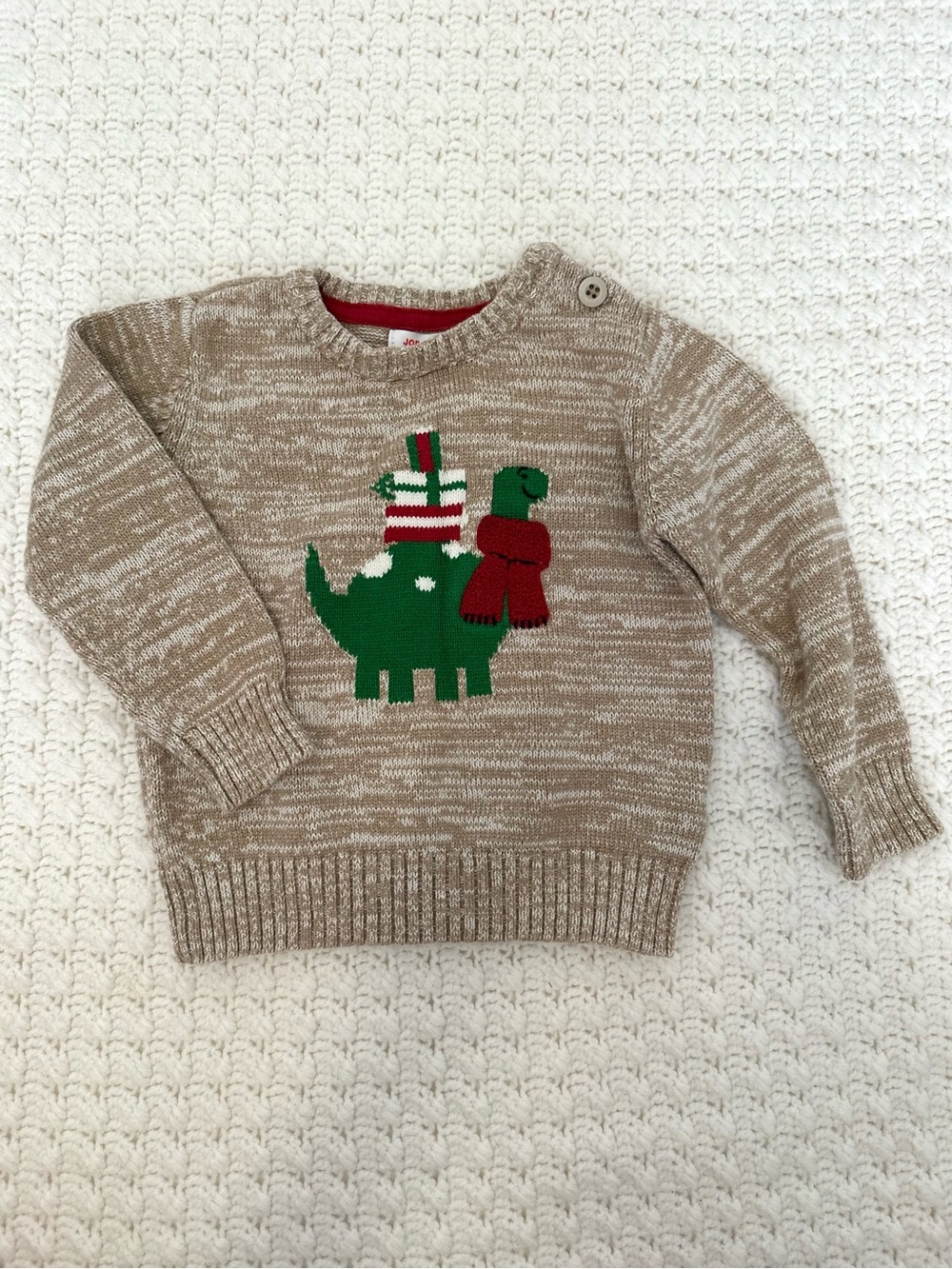 NWOT Joe Fresh 18-24 M Baby Beige Cotton Knit Sweater Festive Cottagecore